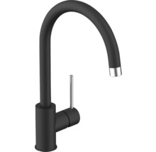 Čierna kuchynská batéria s vysokým výtokom