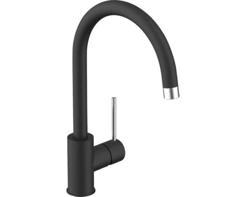 Čierna kuchynská batéria s vysokým výtokom