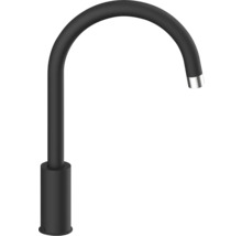 Čierna vodovodná batéria so zahnutým výtokom