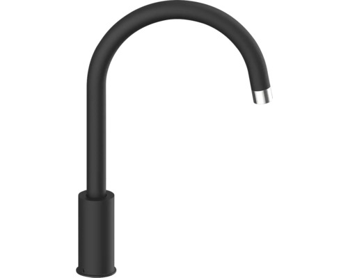 Čierna vodovodná batéria so zahnutým výtokom