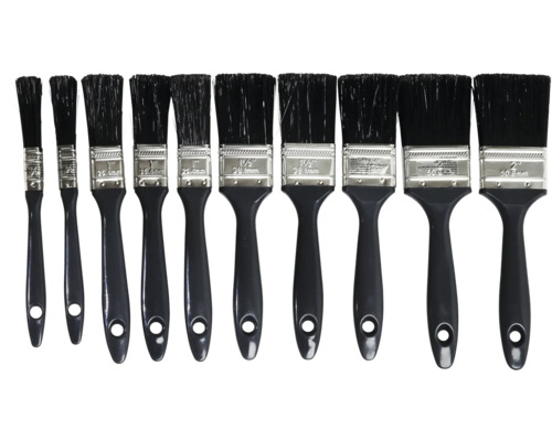 Sada desiatich štetcov rôznych veľkostí