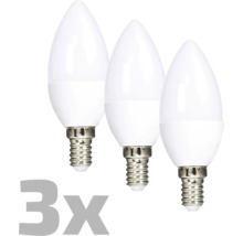 Tri LED žiarovky v tvare sviečky s päticou E14