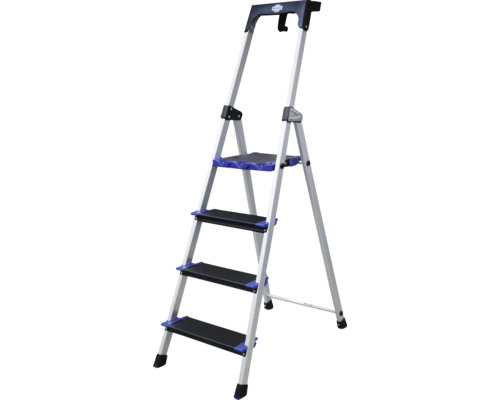 Hliníkový skladací stupienok so štyrmi schodíkmi