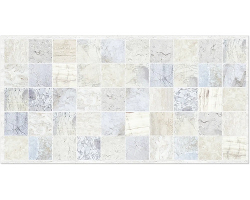PVC panel na stenu Nautilus 96,4 x 48,4 cm Vzor rôznych dlaždíc s mramorovým vzhľadom