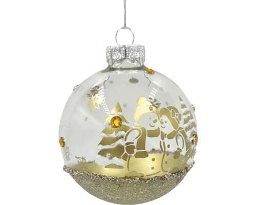 Vianočná guľa s motívom snehuliaka