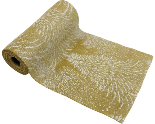 Vianočná stuha dekor strom 14 x 270 cm zlatá Rola reliéfnej tapety so vzorom