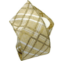 Dekoračná stuha s károvaným vzorom a trblietavými vláknami