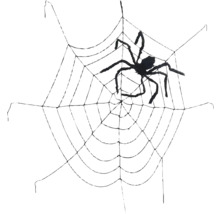 Dekoratívny pavúk v pavučine na Halloween
