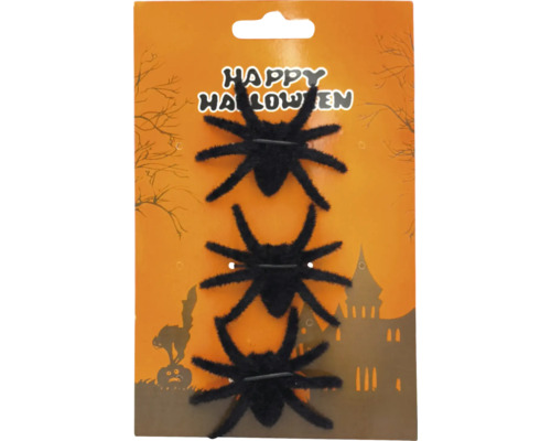 Dekoračné pavúky na karte pre Halloween
