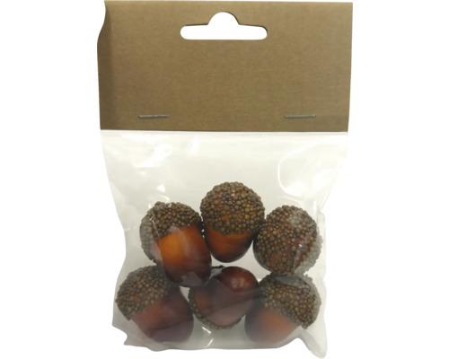 Dekoratívne žalude v priehľadnom balení na dekoračné účely