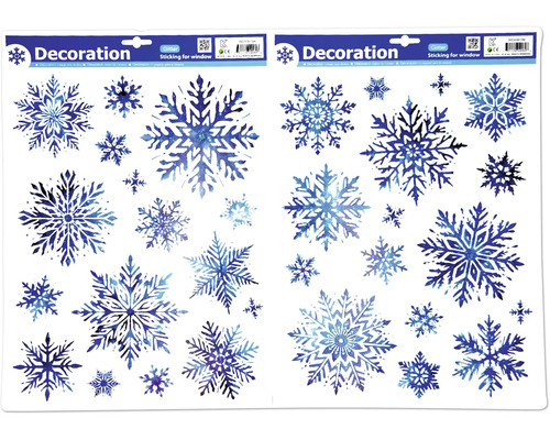 Dekoračná fólia na okno VLOČKY, rôzne druhy Dekoratívne okenné nálepky so vzorom snehových vločiek