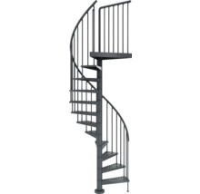 Oceľové točité schodisko so zábradlím