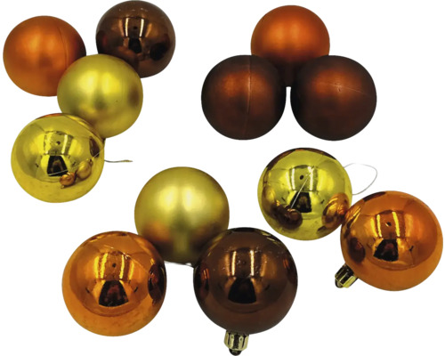 Rôznofarebné vianočné ozdoby z plastu