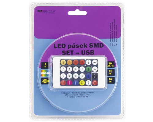 LED pásik SMD Set USB v balení s diaľkovým ovládaním