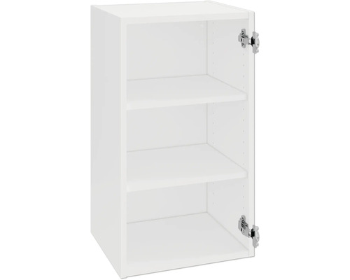 Biela kuchynská závesná skrinka s tromi policami