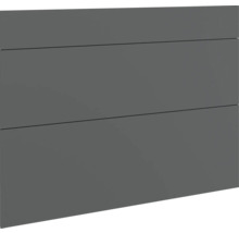 Tri sivé čelá zásuviek pre kúpeľňový nábytok