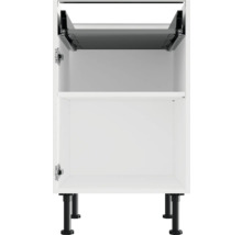 Spodná kuchynská skrinka s výsuvom a čiernymi nohami