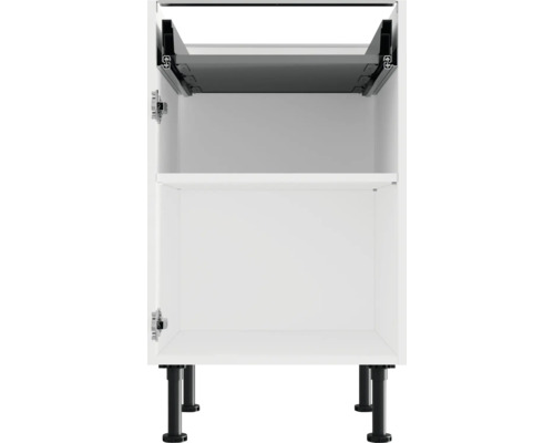 Spodná kuchynská skrinka s výsuvom a čiernymi nohami