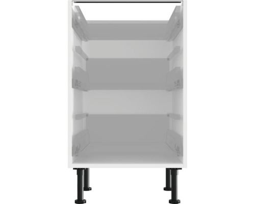 Biela spodná kuchynská skrinka s tromi zásuvkami