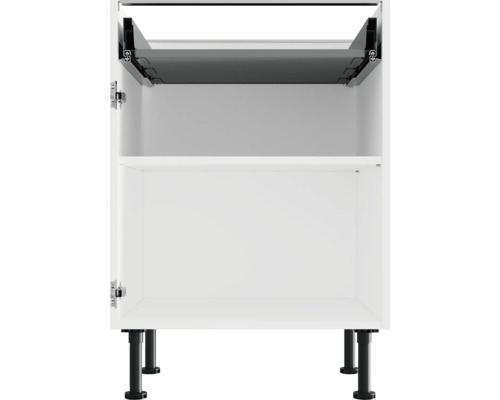 Biela kuchynská spodná skrinka s výsuvom a nožičkami