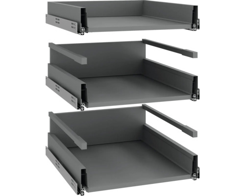 Tri výsuvy zásuviek pre nábytok v stohu