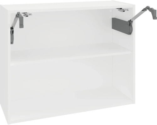 Biela závesná skrinka s policou a kovaním