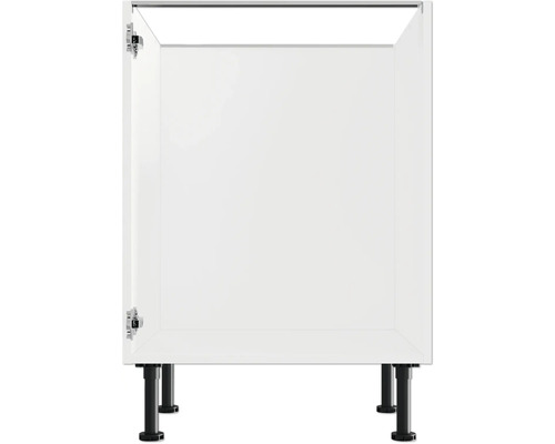 Biela skrinka pod umývadlo s čiernymi nožičkami