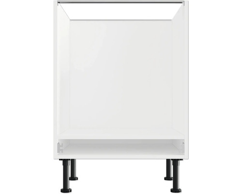 Biela spodná skrinka s čiernymi nohami do kúpeľne alebo kuchyne