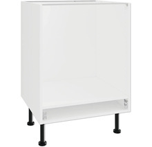 Biela spodná kuchynská skrinka s čiernymi nohami