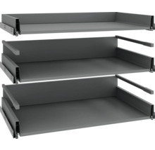 Tri zásuvky s vodiacimi lištami pre nábytok