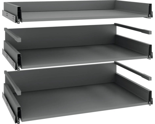 Tri zásuvky s vodiacimi lištami pre nábytok