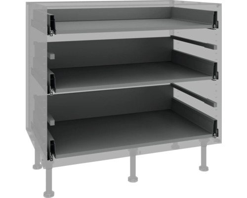 Spodná kuchynská skrinka s tromi zásuvkami na úložný priestor