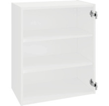 Otvorená biela závesná skrinka s tromi policami