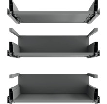 Tri kovové zásuvkové prvky na ukladanie