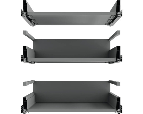 Tri kovové zásuvkové prvky na ukladanie