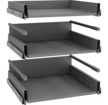 Tri zásuvkové prvky pre skrine rôznych výšok