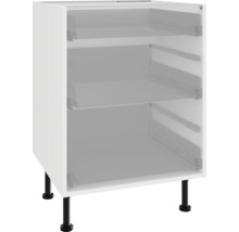 Kuchynská spodná skrinka s tromi priehradkami a čiernymi nožičkami