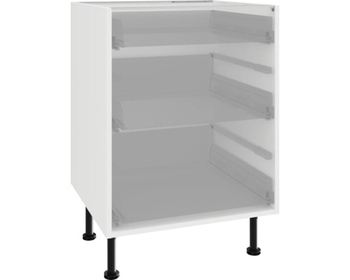 Kuchynská spodná skrinka s tromi priehradkami a čiernymi nožičkami