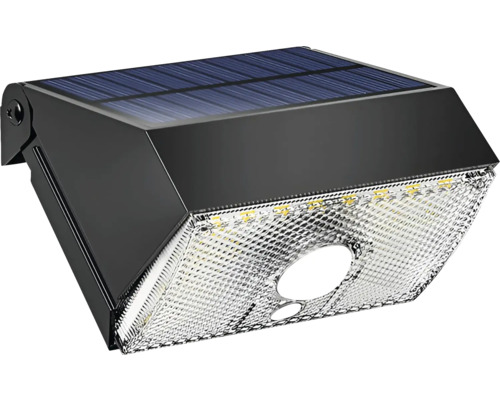 LED solárne nástenné svietidlo VIKING SR11 IP54 0,5 W 1000 lm 4000 K čierne so senzorom pohybu Solárne svetlo s LED
