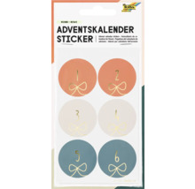 Nálepky adventného kalendára s číslami a mašľami