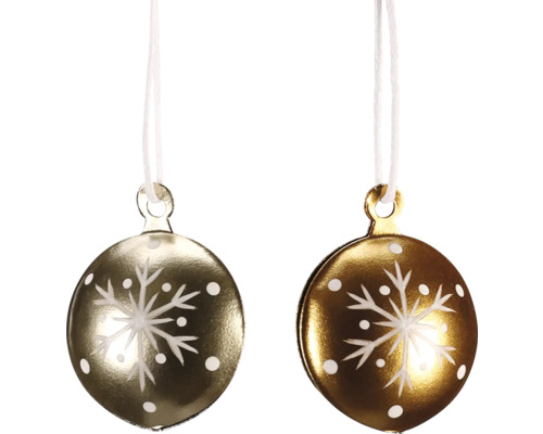 Dva prívesky na vianočné gule so vzorom snehovej vločky