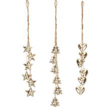 Dekoračný záves s hviezdami, vianočnými stromčekmi a srdiečkami