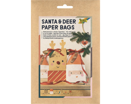 Papierové tašky Santa & Deer Sada papierových tašiek Santa a sob