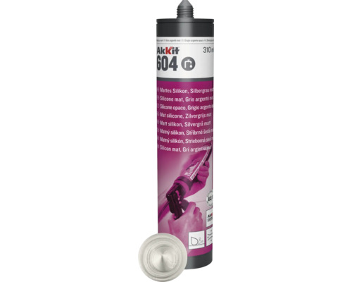 Akkit 604 matný silikón, strieborná sivá, kartuša 310 ml s tryskou