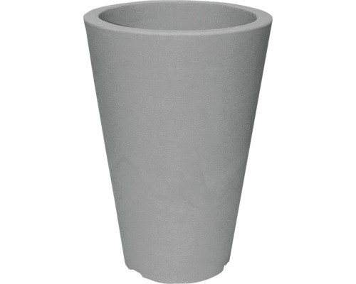 Sivý kvetináč v kónickom tvare