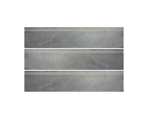 Tri sivé schodiskové dlaždice s mramorovou štruktúrou