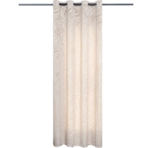 Béžový záves s očkami na záclonovej tyči