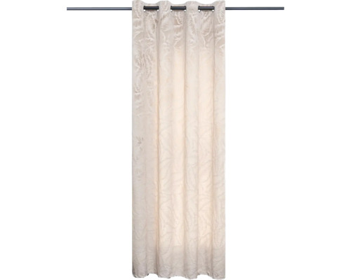 Záves s okami Petalo capuccino 140x260cm Béžový záves s očkami na záclonovej tyči