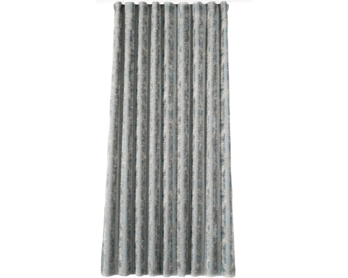 Záves s okami Castilio šedá/tyrkysová 140x260cm Dekoratívne šály so závesom na riasiacu pásku