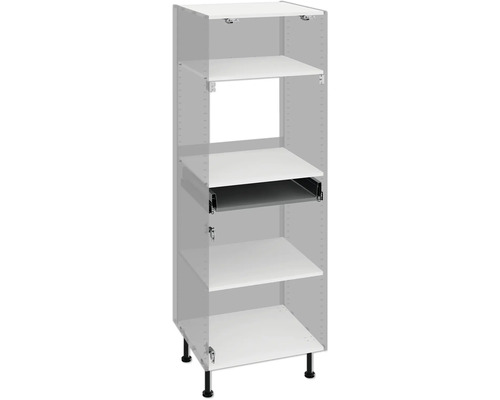 Vysoká kuchynská skriňa s policami a zásuvkou